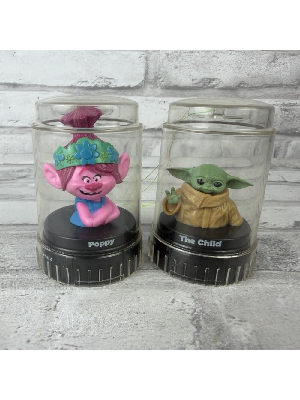 Good 2 Grow PODZ Drink Topper Baby Yoda The Child Trolls Poppy Lot of 2